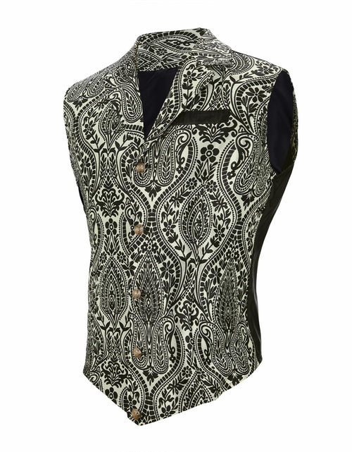 Load image into Gallery viewer, Century Star Men's Gold Vest Steampunk Pirate Western Formal XXL
