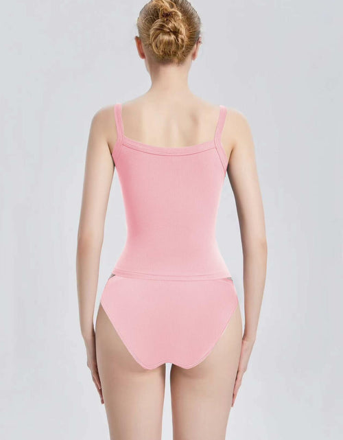 Load image into Gallery viewer, Abonlen Womens Ribbed Tank Top Pink XS Sleeveless Scoop Neck Soft Tee
