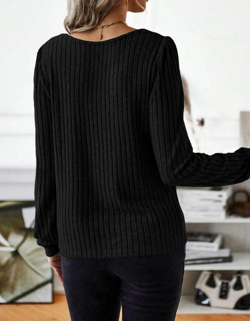 Load image into Gallery viewer, Samefar Womens Black Long Sleeve Tunic Top Small Stretchy Knit Lightweight
