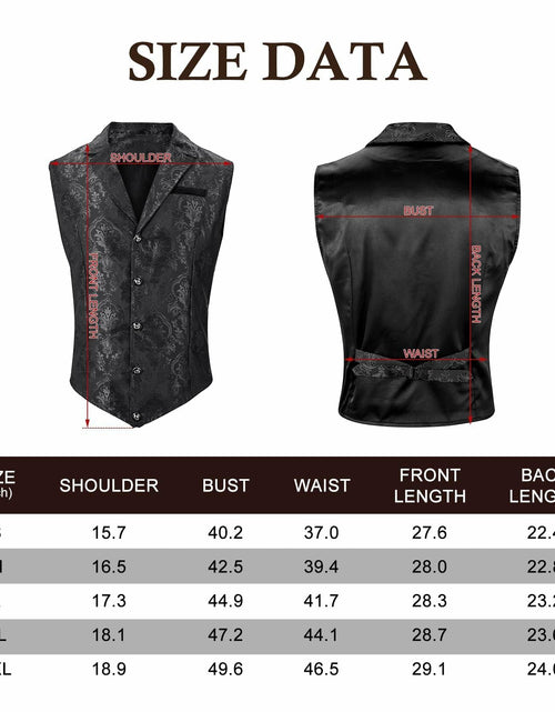 Load image into Gallery viewer, Century Star Men's Gold Vest Steampunk Pirate Western Formal XXL
