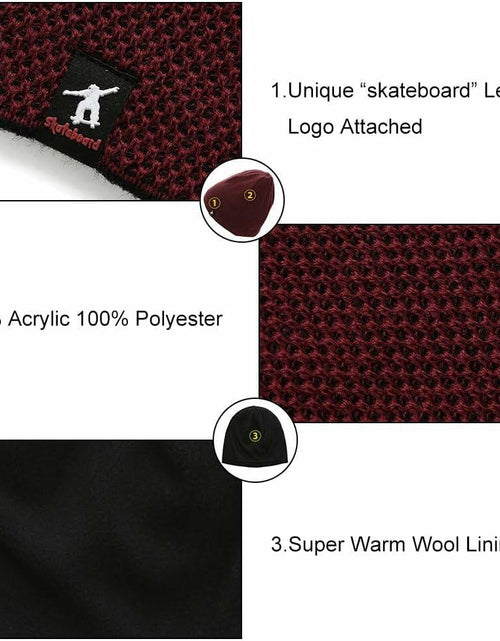 Load image into Gallery viewer, DOANNOTIUM Winter Beanie Skull Cap Warm Knit Lined Toboggan Hat 7-Wine Red
