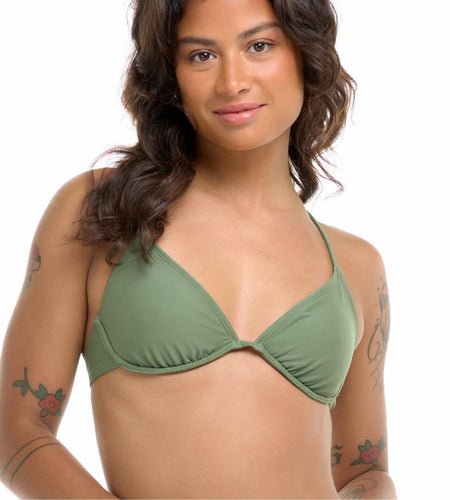Body Glove Patsy Bikini Top Women's Size S Cactus Underwire Adjustable Back