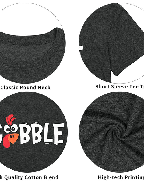 Load image into Gallery viewer, Thanksgiving Shirt Women M Gobble Gobble Pumpkin Turkey Graphic Tee
