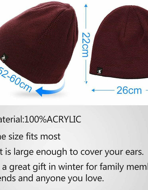 Load image into Gallery viewer, DOANNOTIUM Winter Beanie Skull Cap Warm Knit Lined Toboggan Hat 7-Wine Red
