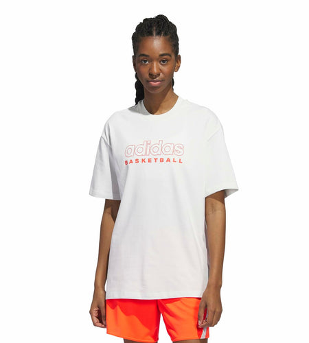 adidas Women's Select Basketball T-Shirt Cloud White/Solar Red