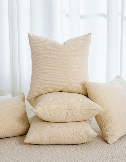 Load image into Gallery viewer, GEGELICA 2-Pack Beige Chenille Pillow Covers 12x20in Soft Modern Boho Throw
