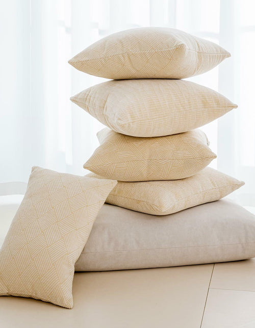Load image into Gallery viewer, GEGELICA 2-Pack Beige Chenille Pillow Covers 12x20in Soft Modern Boho Throw

