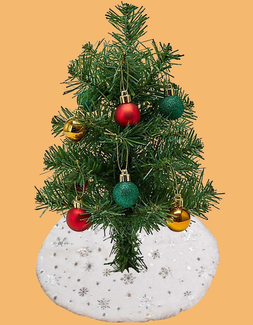Load image into Gallery viewer, 4-Pack Mini Christmas Tree Skirts 15" White Xmas Holiday Decor
