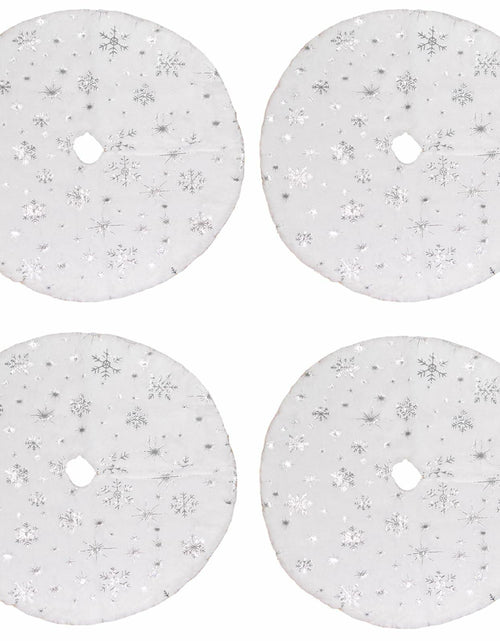 Load image into Gallery viewer, 4-Pack Mini Christmas Tree Skirts 15" White Xmas Holiday Decor
