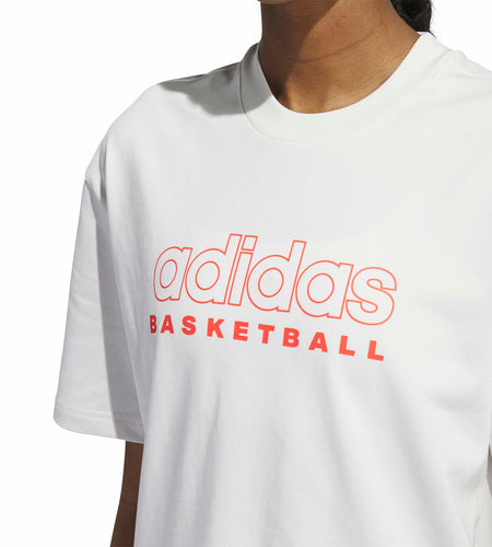 adidas Women's Select Basketball T-Shirt Cloud White/Solar Red