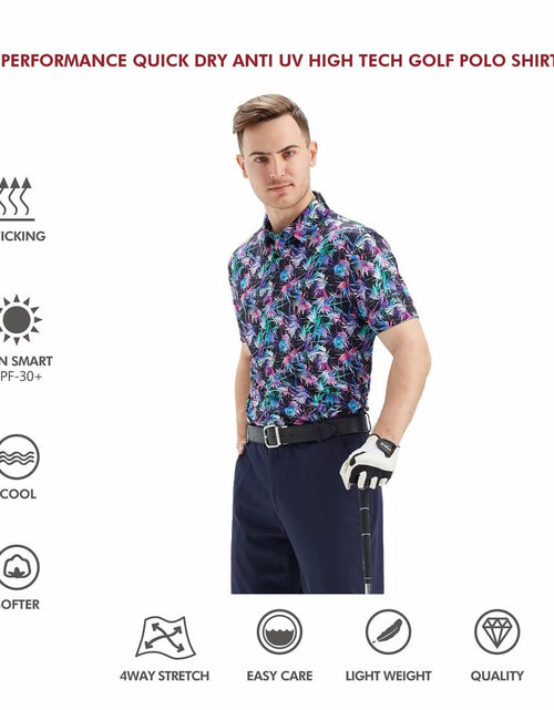 Load image into Gallery viewer, Motley Leaf Men's Dry Fit Golf Polo Shirt Moisture Wicking Size XL
