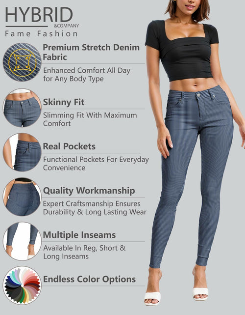 Load image into Gallery viewer, Hybrid &amp; Company Womens Comfy Stretch Denim 5 Pocket Jeans Blue White Size 24
