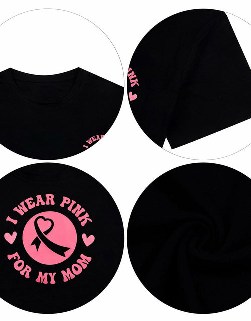 Load image into Gallery viewer, FASHGL I Wear Pink for My Mom T-Shirt Women Breast Cancer Awareness Pink - XL
