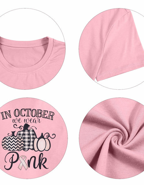 Load image into Gallery viewer, FASHGL I Wear Pink for My Mom T-Shirt Women Breast Cancer Awareness - XL
