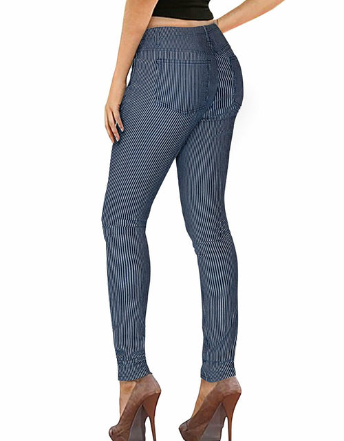 Load image into Gallery viewer, Hybrid &amp; Company Womens Comfy Stretch Denim 5 Pocket Jeans Blue White Size 24
