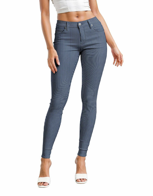 Load image into Gallery viewer, Hybrid &amp; Company Womens Comfy Stretch Denim 5 Pocket Jeans Blue White Size 24
