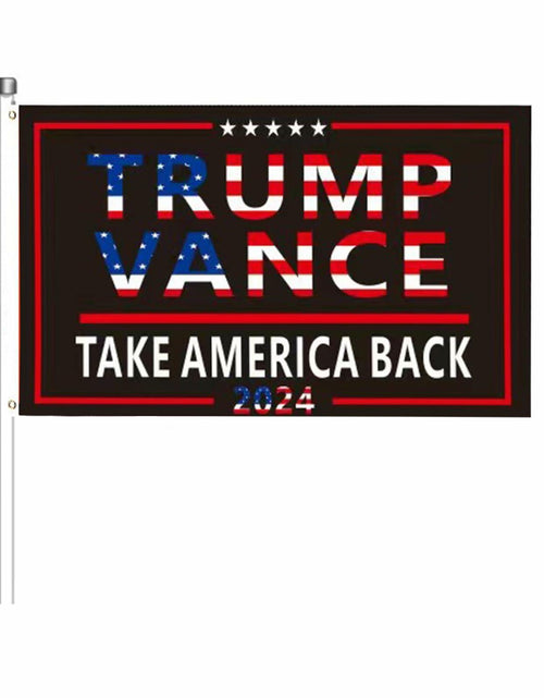 Load image into Gallery viewer, Trump Vance 2024 Flag 3x5 FT Black Banner Brass Grommets Indoor Outdoor
