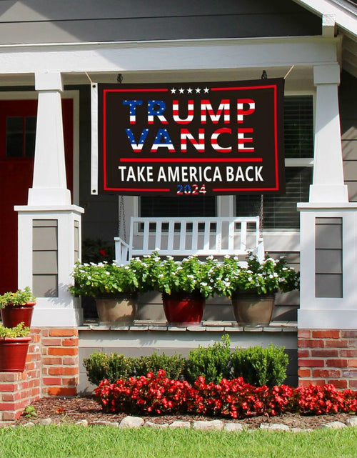 Load image into Gallery viewer, Trump Vance 2024 Flag 3x5 FT Black Banner Brass Grommets Indoor Outdoor
