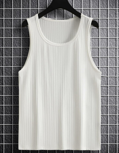 Load image into Gallery viewer, COZYEASE Men's Rib Knit Sleeveless Tank Top Green Small Casual Bodycon
