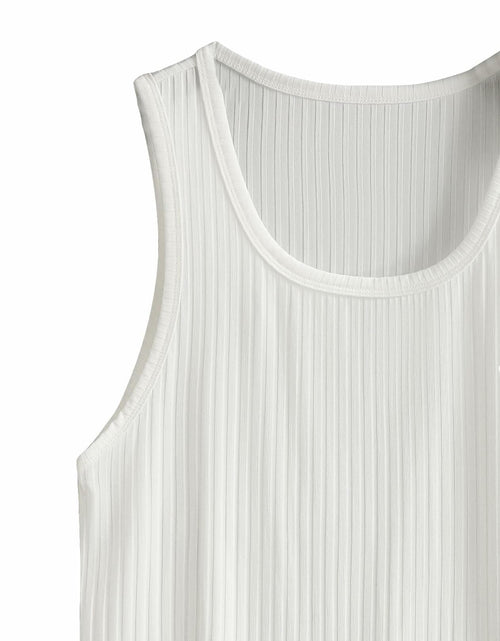 Load image into Gallery viewer, COZYEASE Men's Rib Knit Sleeveless Tank Top Green Small Casual Bodycon
