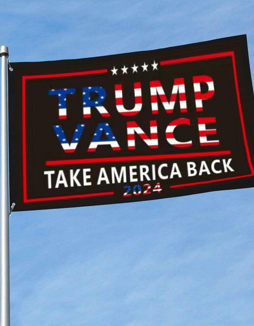 Load image into Gallery viewer, Trump Vance 2024 Flag 3x5 FT Black Banner Brass Grommets Indoor Outdoor
