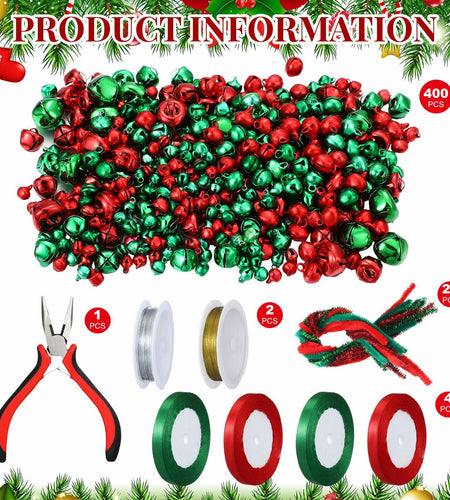 MorningRo 427 Christmas Bell Wreath Ornaments Set Classic DIY Xmas Decor
