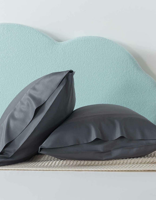 Load image into Gallery viewer, Moccabebe 2 Pc King Size Pillowcases 20x36 Grey Cooling Bamboo Rayon Soft

