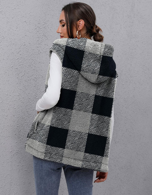 Load image into Gallery viewer, TFSDOD Womens Fuzzy Sherpa Fleece Vest Cozy Sleeveless Sweater Size M
