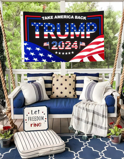 Load image into Gallery viewer, Trump 2024 Flag 3x5 FT Double Sided UV Resistant Banner with 2 Brass Grommets
