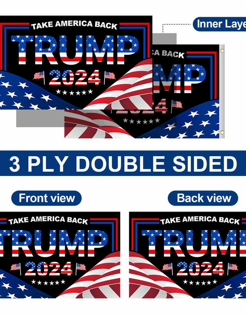 Load image into Gallery viewer, Trump 2024 Flag 3x5 FT Double Sided UV Resistant Banner with 2 Brass Grommets
