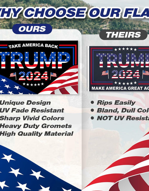 Load image into Gallery viewer, Trump 2024 Flag 3x5 FT Double Sided UV Resistant Banner with 2 Brass Grommets
