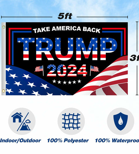 Trump 2024 Flag 3x5 FT Double Sided UV Resistant Banner with 2 Brass Grommets
