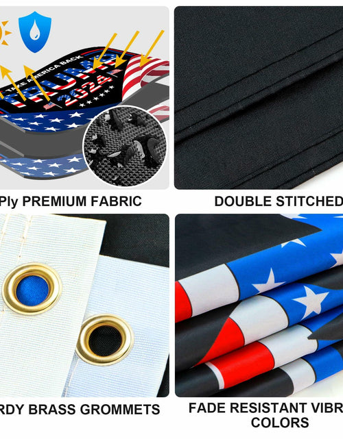 Load image into Gallery viewer, Trump 2024 Flag 3x5 FT Double Sided UV Resistant Banner with 2 Brass Grommets
