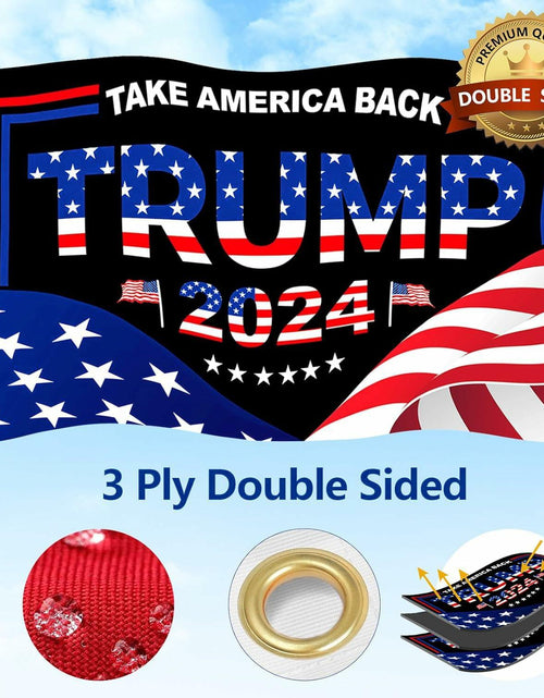 Load image into Gallery viewer, Trump 2024 Flag 3x5 FT Double Sided UV Resistant Banner with 2 Brass Grommets
