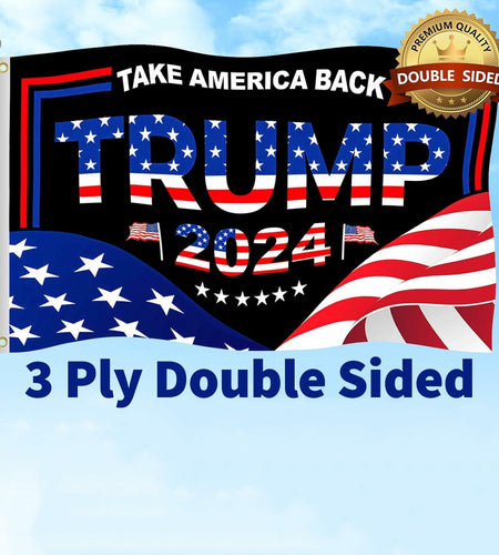 Trump 2024 Flag 3x5 FT Double Sided UV Resistant Banner with 2 Brass Grommets
