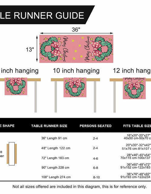 Load image into Gallery viewer, Seliem Christmas Wreath Table Runner Colorful Burlap 13x36 Inch Xmas Decor

