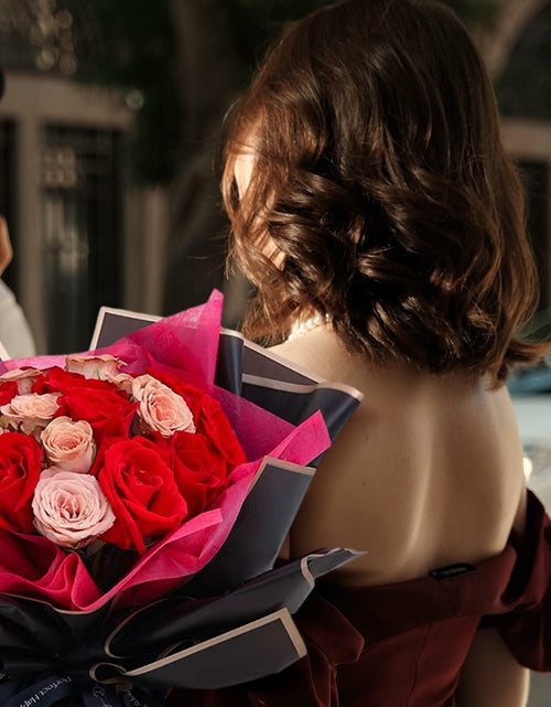 Load image into Gallery viewer, LOTMER 30 Sheets Flower Wrapping Paper, 3 Colors with 3 Ribbons &amp; 30 Cards
