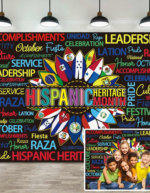 Load image into Gallery viewer, Hispanic Heritage Month Backdrop 7x5FT Classroom Photography Background
