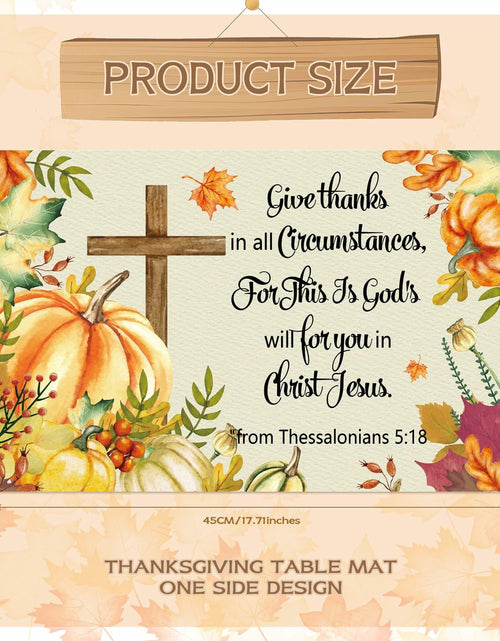 Load image into Gallery viewer, Vintage Thanksgiving Placemats Linen Pumpkin Leaves 12x18in 4PCS
