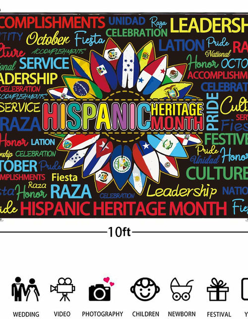Load image into Gallery viewer, Hispanic Heritage Month Backdrop 7x5FT Classroom Photography Background
