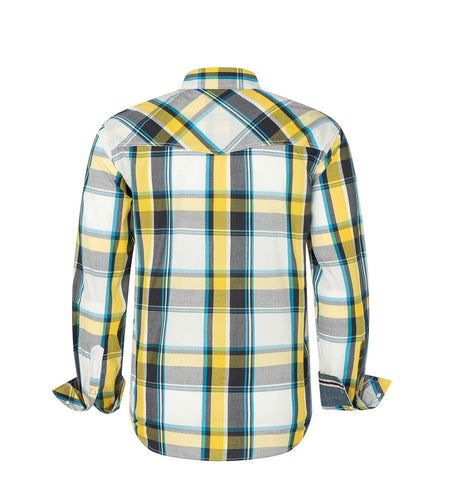 VENZULIA Men's Western Snap Long Sleeve Plaid Shirt White Size 2XL