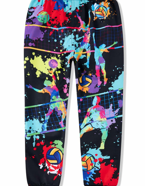Load image into Gallery viewer, Idgreatim Boys Tie Dye Jogger Pants Volleyball Print Size 8-9 Cool Sweatpants
