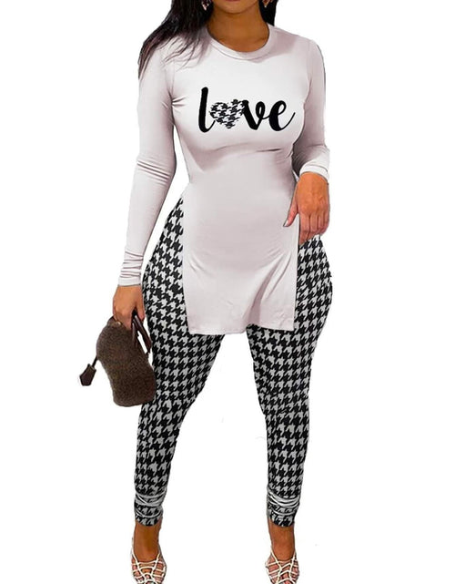 Load image into Gallery viewer, MRSYVES 2PC Women's Khaki Outfit Set L - Pullover Shirt &amp; Leggings Pants
