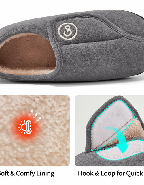 Load image into Gallery viewer, HARENCE Women's Slippers Memory Foam Fur Lined Warm Indoor Size 42/43
