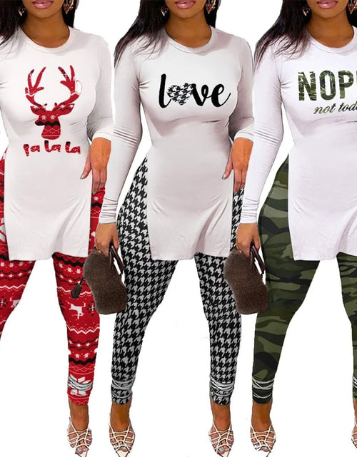 Load image into Gallery viewer, MRSYVES 2PC Women's Khaki Outfit Set L - Pullover Shirt &amp; Leggings Pants
