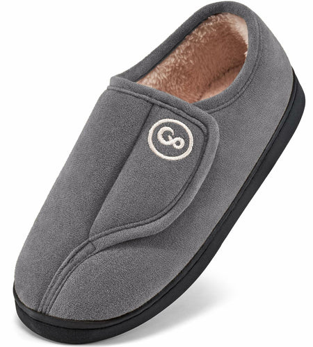 HARENCE Women's Slippers Memory Foam Fur Lined Closed Back Size 38/39