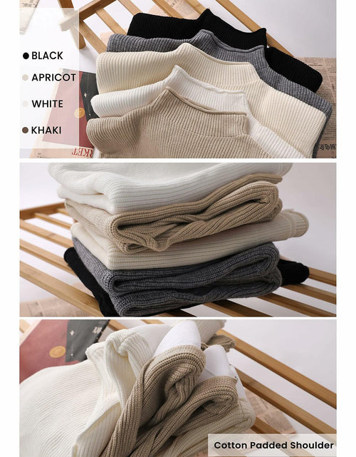 Load image into Gallery viewer, Hooever Women's White Turtleneck Sleeveless Knitted Sweater Vest Size S
