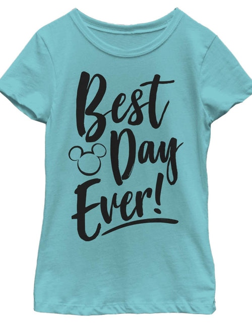 Load image into Gallery viewer, Disney Girl's Best Day T-Shirt Medium Tahiti Blue Girls Apparel
