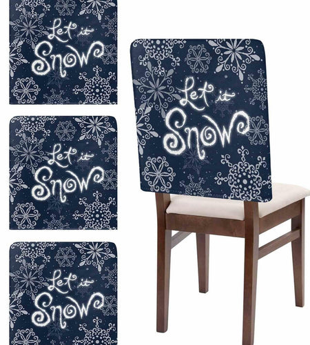 Christmas Chair Covers Set of 4 Snowflake Chair Slipcover Protector Washable