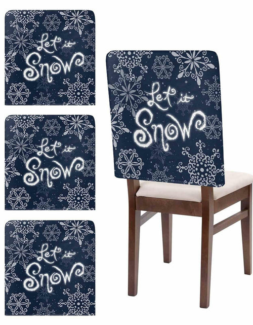Load image into Gallery viewer, Christmas Chair Covers Set of 4 Snowflake Chair Slipcover Protector Washable
